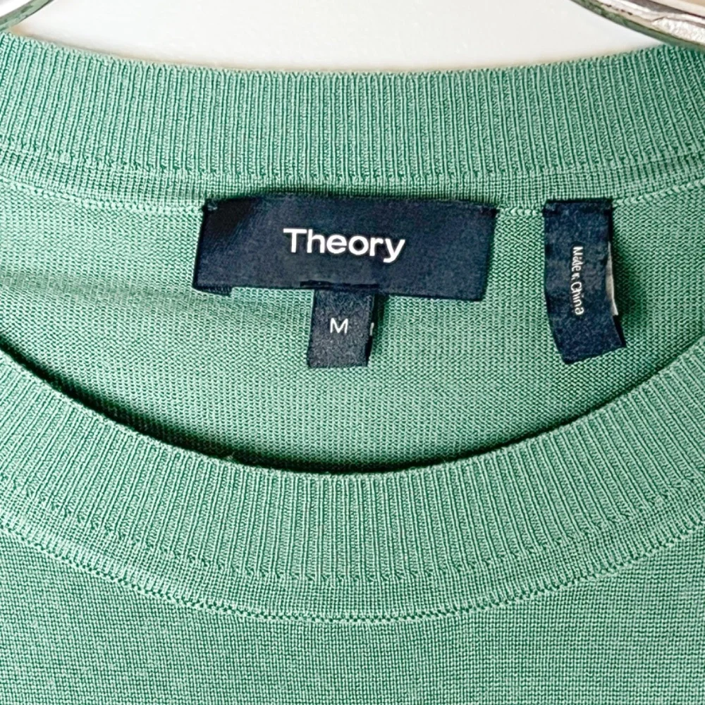 Theory Men's Green Regal Wool Crewneck Sweater Size